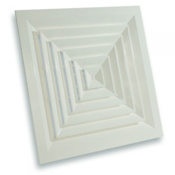 APW-4 294/150 4 irányba elszívó- és befúvó mennyezeti alumínium rács (RAL 9016)