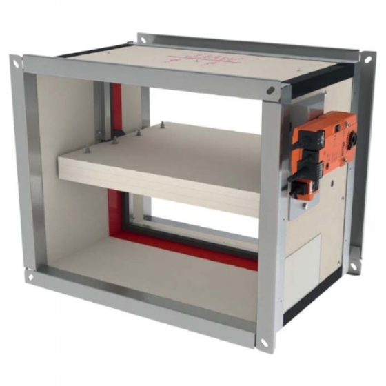 CU2+BFLT24 motoros mozg. négyszög tűzvédelmi csappantyúk (24V; 120 perc) - MINTA