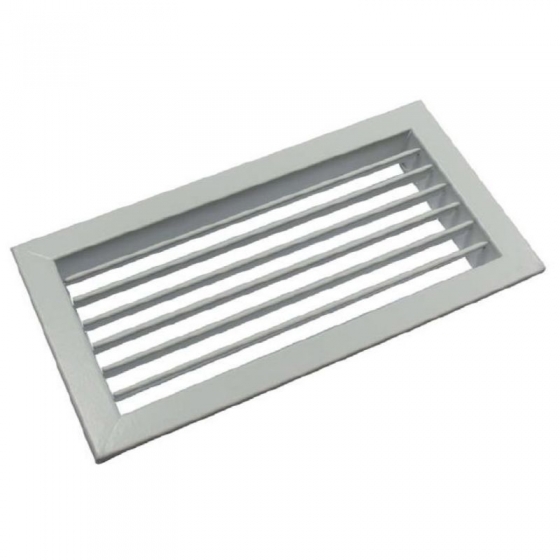 Egysoros acél fali rács állítható lamellákkal SHN GALVA  400 x 400 mm, fémszínű