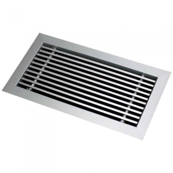 Egysoros alumínium fali rács ALG-15  1000 x 300 mm, fix lamellás, 15°-os kifúvással