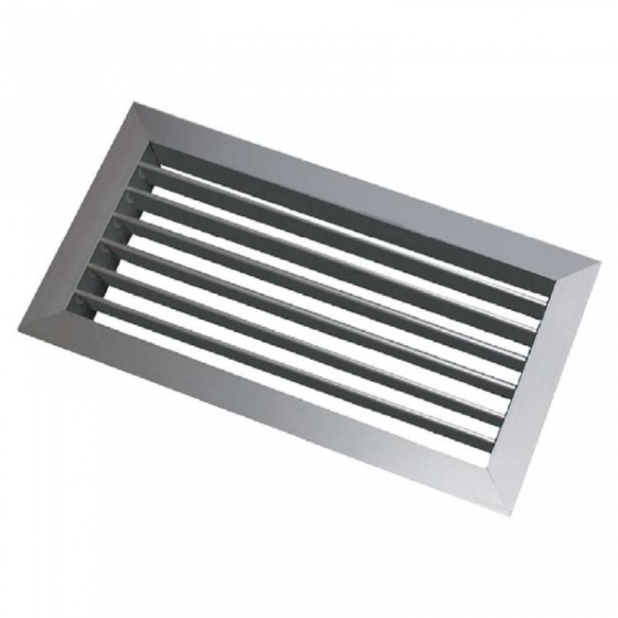 Egysoros alumínium fali rács állítható lamellákkal 1000 x 100 mm AHN, fémszínű