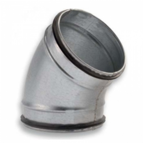 Könyökidom horganyzott acél NA  200 mm 45° gumitömítéssel BDSG45