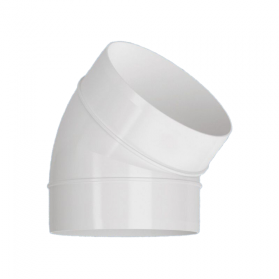 Kör  keresztmetszetű műanyag (PVC) légcsatorna 45°-os könyök NA 125