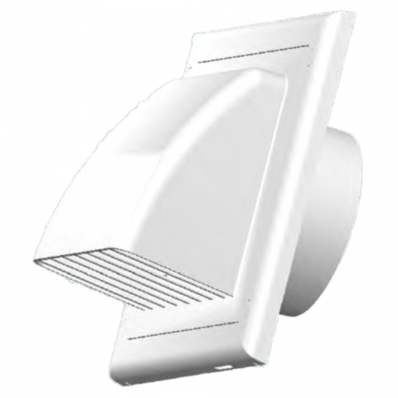 Kör keresztmetszetű műanyag (PVC) légcsatorna külső ereszelem  (fehér) NA 150