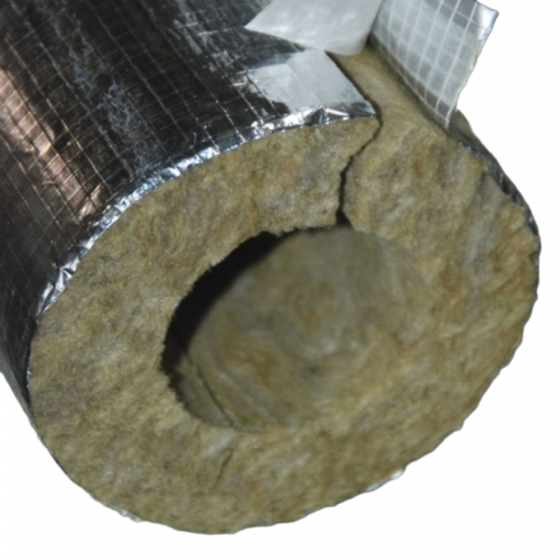 Kőzetgyapot csőhéj  Ø 219 mm (8") /  40 mm alukasírozott  1 m / szál