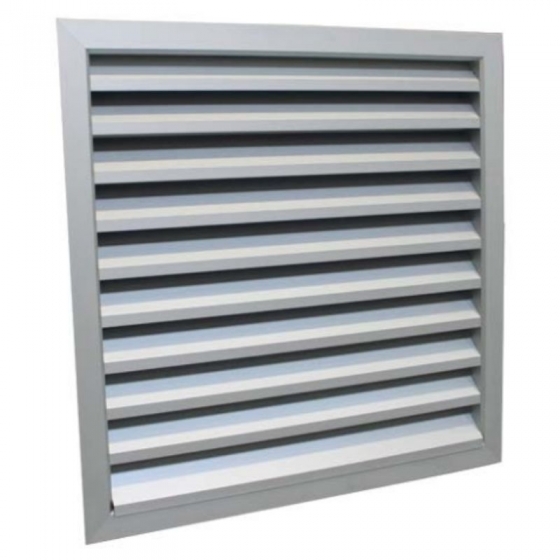 Kültéri esővédő alumínium fix zsalu BLR-A60  600 x 1200 mm (anodizált), horganyzott acél madárhálóval