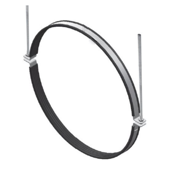 Légtechnikai gumis csőbilincs DN  630 mm kétpontos felfüggesztéssel (OBMC)