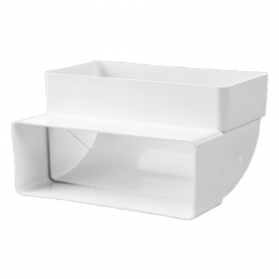 Műanyag (PVC) légcsatorna 90°-os függőleges könyök 60 x 204 mm