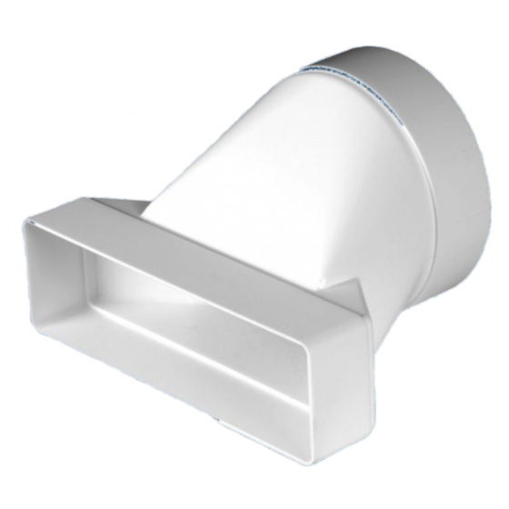 Műanyag (PVC) légcsatorna egyenes átalakító 60 x 204 / D125 (excentrikus)