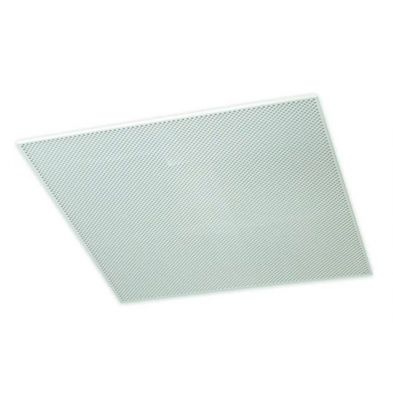 PS/PP 595 x 595 mm perforált lemezes mennyezeti anemosztát (RAL 9016)