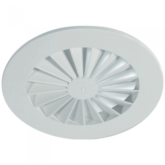 RWR-N 400 perdületes mennyezeti acél anemosztát fix lamellákkal fehér RAL9016 NA 400 mm
