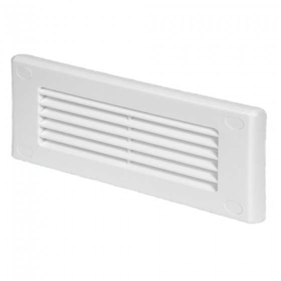 Rácsos végzáró elem műanyag légcsatornákhoz  (fehér) 60x204 mm