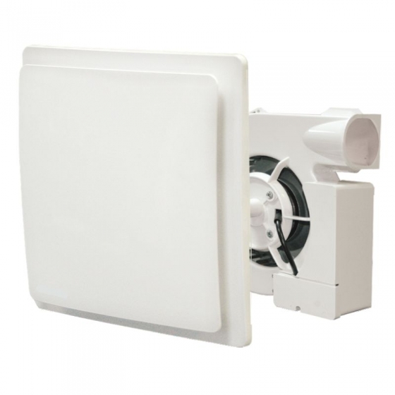 SVNV-1  80A (KV) centrifugális fali ventilátor, oldalsó kivezetéssel, süllyesztődobozzal együtt ( 35- 63 m³/h)