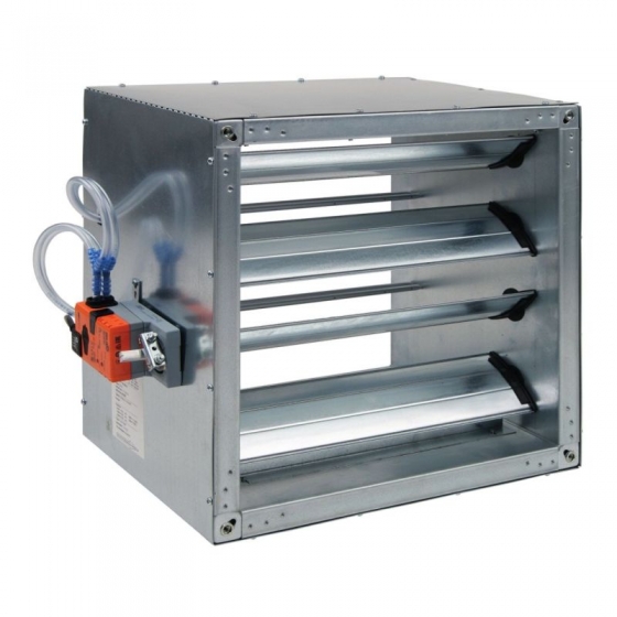 VAV-KR 1000 x 1000 mm szigeteletlen falú VAV szabályzó, 24V-os meghajtó motorral