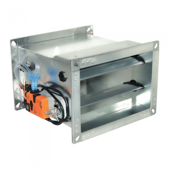 VAV-KR  900 x  300 mm szigeteletlen falú VAV szabályzó, 24V-os meghajtó motorral