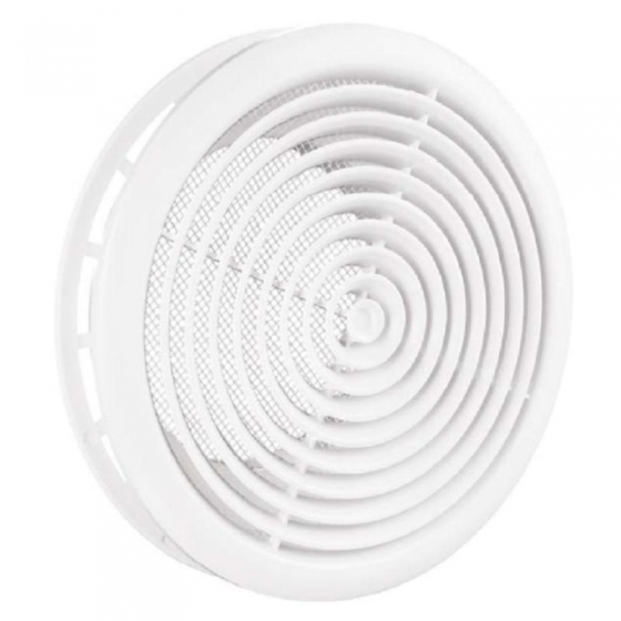 VMV 315 PFs, ABS kerek, fix lamellás műanyag befúvó / elszívó rács csatlakozó csonkkal