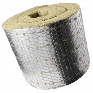 Hőálló dróthálós kőzetgyapot paplan  50 mm alukasírozott (2 m² / tekercs) Rockwool Prorox WM 950 ALU 640 °C