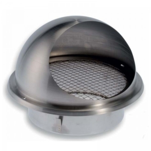 BLR-E-RL 125 rozsdamentes acél esővédő rács madárhálóval, kör alakú (NA 125)