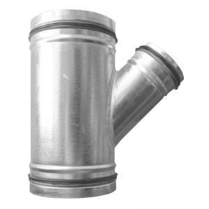 T-idom horganyzott acél NA  160/  100/  160 mm 45° gumitömítéssel