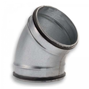 Könyökidom horganyzott acél NA  125 mm 45° gumitömítéssel BDSG45