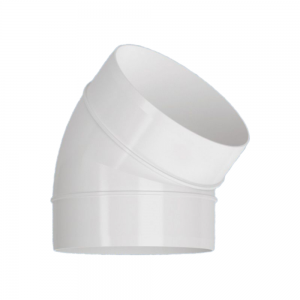 Kör  keresztmetszetű műanyag (PVC) légcsatorna 45°-os könyök NA 125