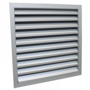 Kültéri esővédő alumínium fix zsalu BLR-A60  900 x  500 mm (anodizált), horganyzott acél madárhálóval