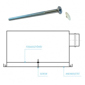 Függesztőhíd csavar fehér takarókupakkal SCREW M6 x 120 mm