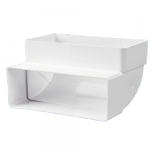 Műanyag (PVC) légcsatorna 90°-os függőleges könyök 60 x 204 mm