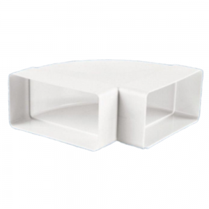 Műanyag (PVC) légcsatorna 90°-os vízszintes könyök 60 x 204 mm