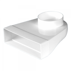 Műanyag (PVC) légcsatorna  könyök átalakító 60 x 204 / D100 mm