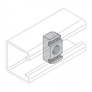 Sínanya  41 mm-es szerelősínhez (recés) M10 menettel