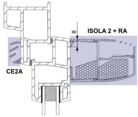 ISOLA 2.22 önszabályzó légbevezető - beépítési séma