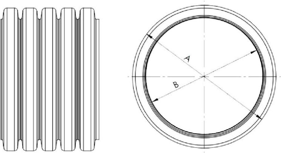 OctoPLUS flexibilis cső - geometriai méretek