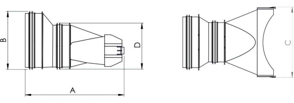 OctoPLUS oldalsó csatlakozó - geometriai méretek 1