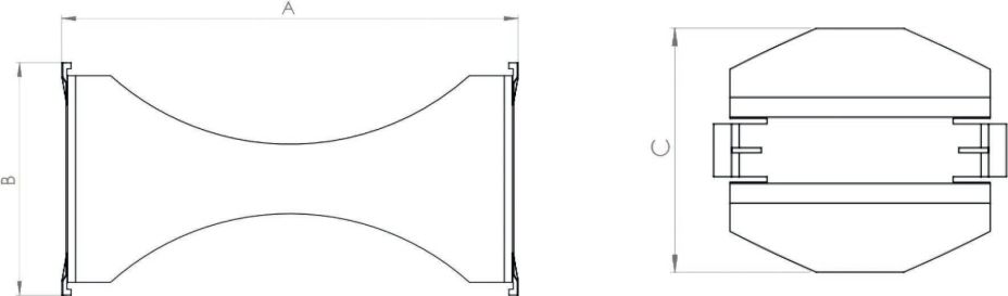OctoPLUS oldalsó bővítő modul - geometriai méretek 1
