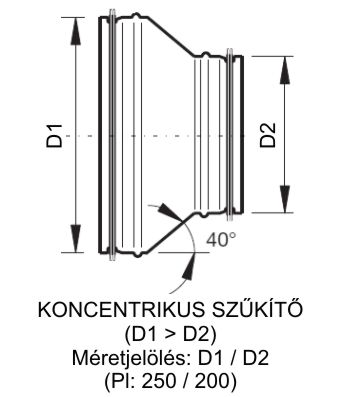 RDG jejű préselt koncentrikus szűkítő