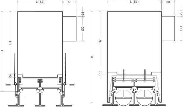 REF csatlakozó doboz - geometriai méretek