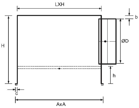 REF ISO csatlakozó doboz - geometriai méretek 1