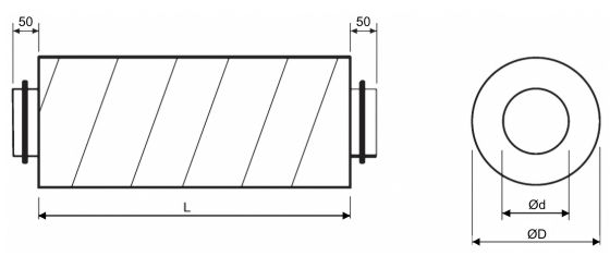 SARG légcsillapító - geometriai méretek 1