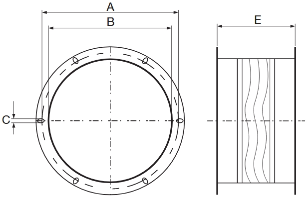 RC-I lábazati elem tetőventilátorokhoz - geometriai méretek