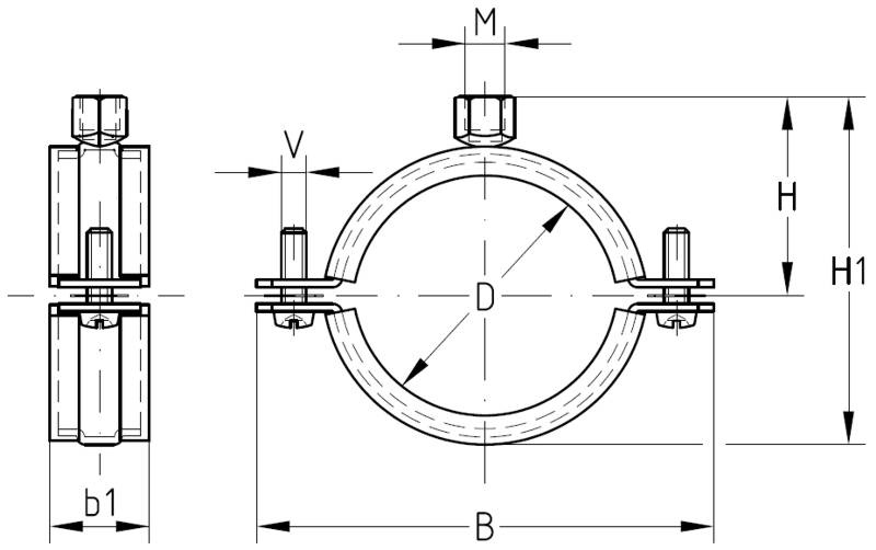 Rozsdamentes gumis csőbilincs 2