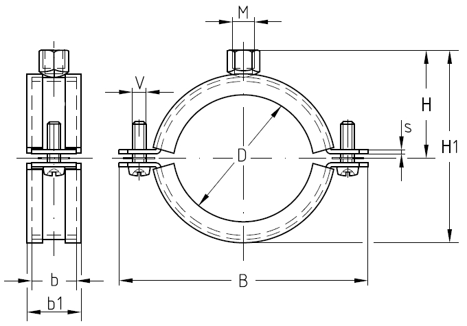 Rozsdamentes légtechnikai gumis csőbilincs 1