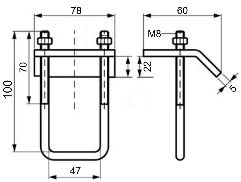 feszítő kengyel geometriai méretek