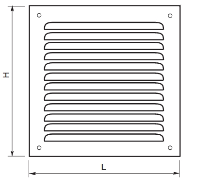 BLR-0 kültéri rács - geometriai méretek 1