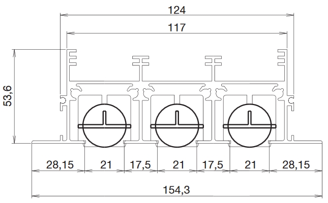 AKM háromsoros résbefúvó geometriai méretek