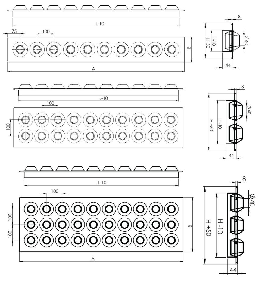 JET-MR vetőfúvóka geometriai méretek