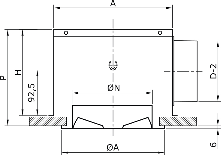 RWR-N osztódobozos beépítési mód