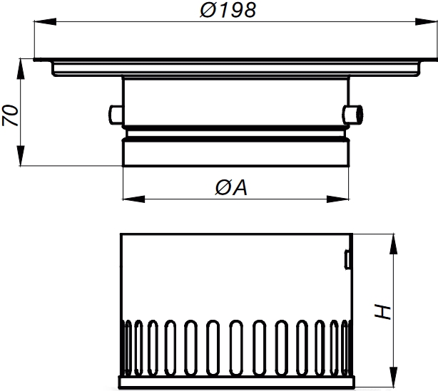 SFD padlóbefúvó geometriai méretek 1